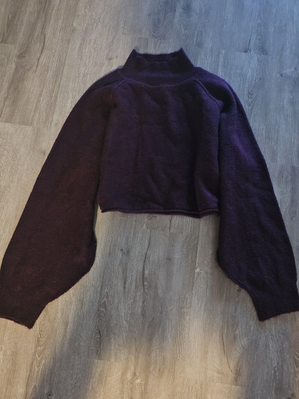 Arizona Jean Company Plum Cropped Turtleneck Sweater